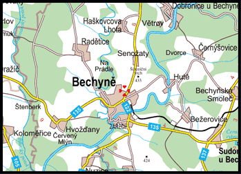 Plán města Bechyně
